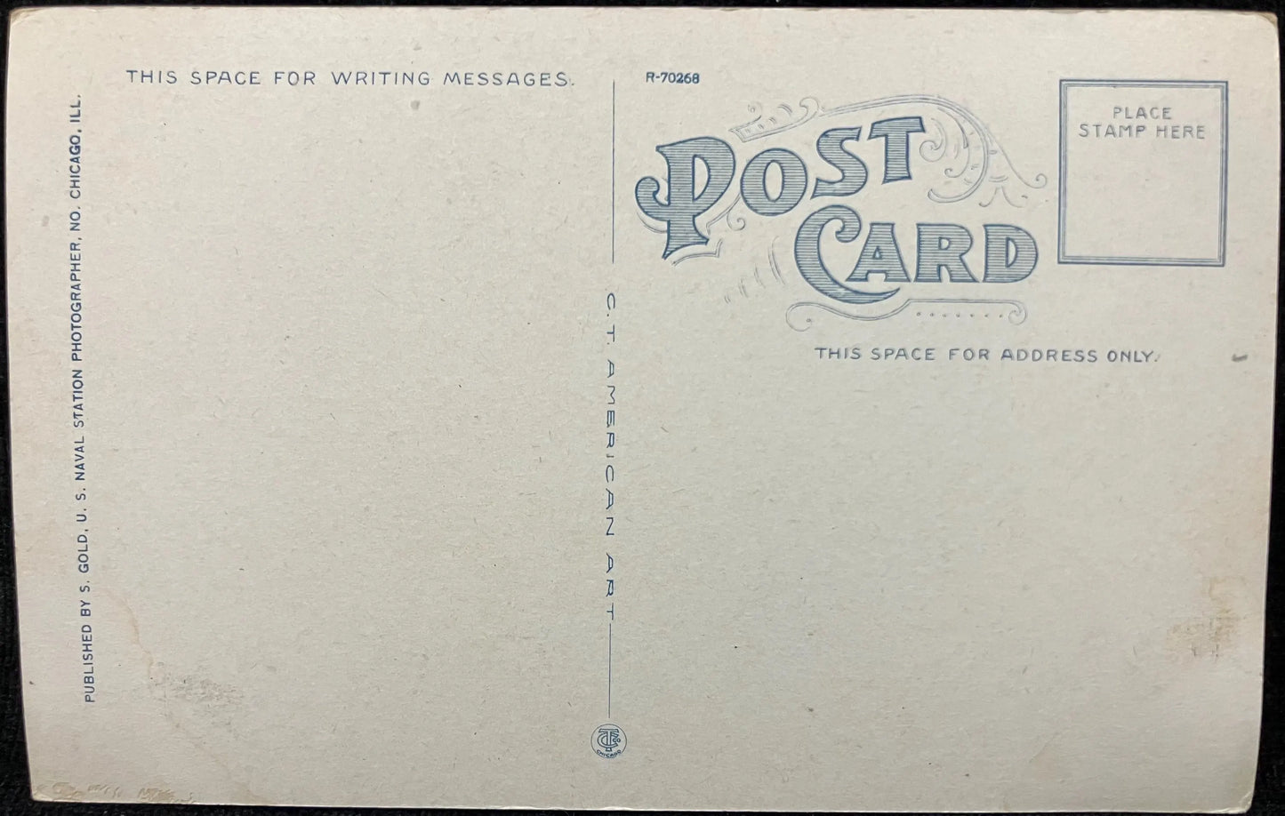 First Aid Emergency Field Dressing - U. S. Naval Training Station, Great Lakes, Illinois - Vintage Navy Postcard