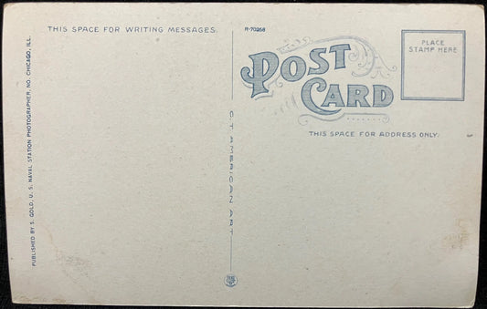 First Aid Emergency Field Dressing - U. S. Naval Training Station, Great Lakes, Illinois - Vintage Navy Postcard