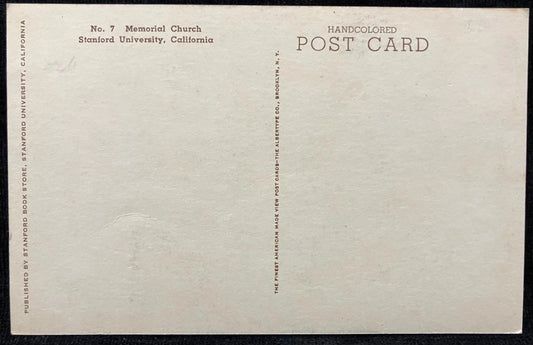 Memorial Church at Stanford University, California - Vintage University Postcard