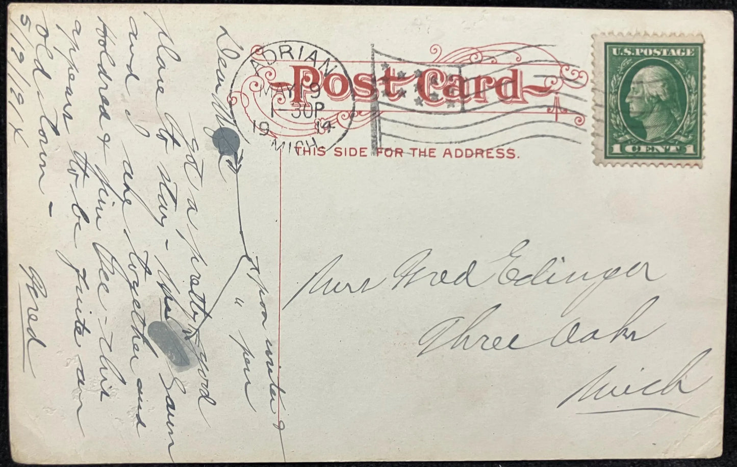 Maumee Hotel, Adrian, Michigan - Vintage Hotel Postcard