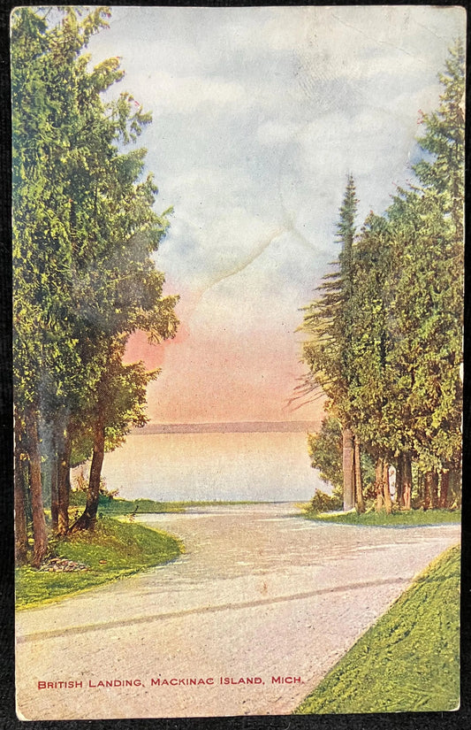 British Landing, Mackinac Island, Michigan - Vintage Postcard