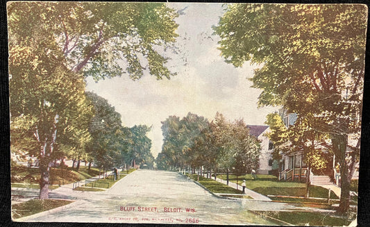 Bluff Street - Beloit, Wis. - E. C. Kropp Co. Pub. Milwaukee - 1909 Postcard