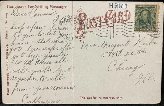 Front: High Railroad Bridge, Racine, Wis. Back: Addressed to receiver Writing: HRR 1 Mailed: Postmar