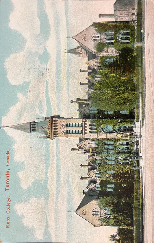 Knox College. - Toronto, Canada - Photo in 1900 of Canadian College on a Postcard - Toronto College in 1900