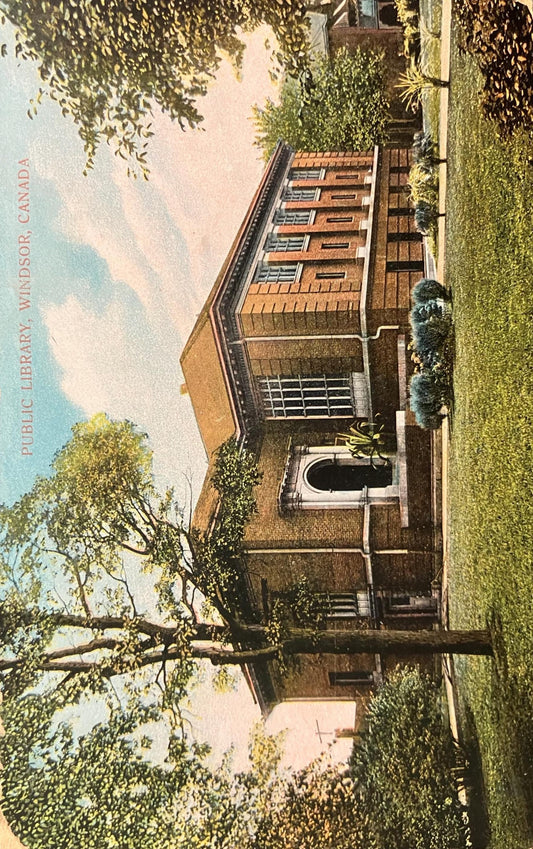 Public Library - Windsor, Canada - Printed in Germany - 1920 Postcard