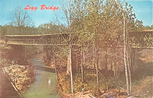 Legg Bridge - Cullman, Alabama - Vintage Postcard - Wood Rail Road Bridge 1922