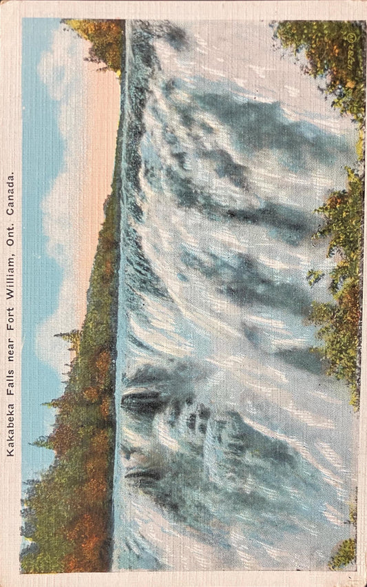 Kakabeka Falls - Fort William, Ontario, Canada - 1930 Waterfall Postcard