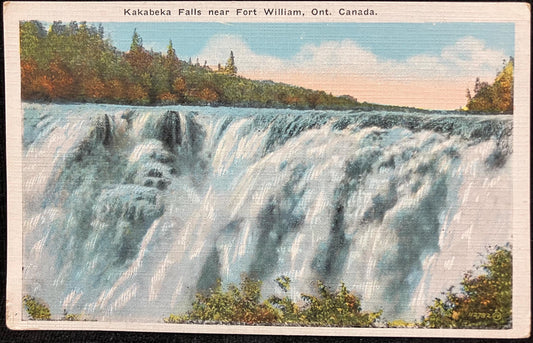 Kakabeka Falls - Fort William, Ontario, Canada - 1930 Waterfall Postcard