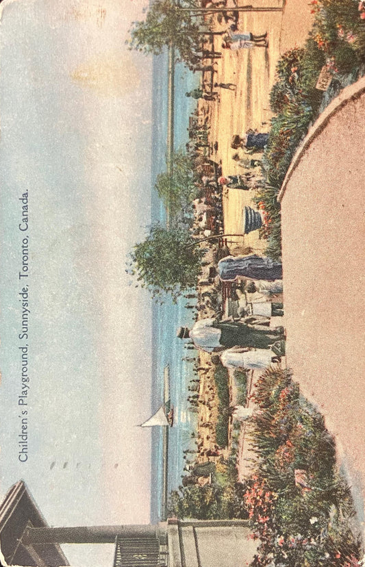 Children’s Playground - Sunnyside, Toronto, Canada - Made in Canada - 1930 Postcard