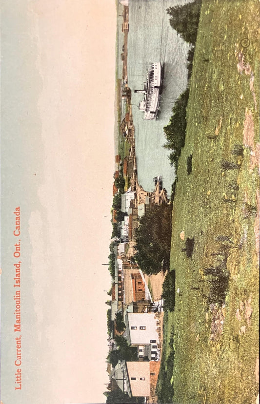 Little Current - Manitoulin Island, Ont., Canada - Printed in Great Britain - Vintage Canadian Postcard