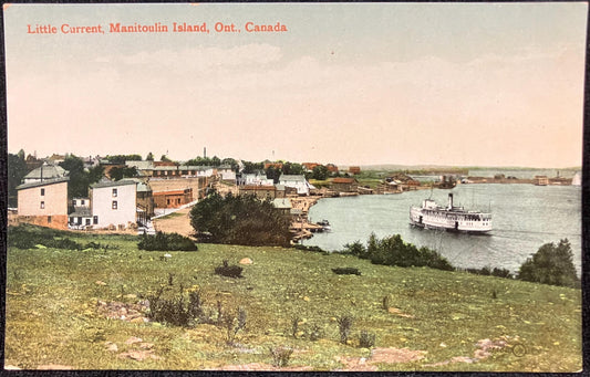 Little Current - Manitoulin Island, Ont., Canada - Printed in Great Britain - Vintage Canadian Postcard