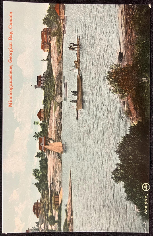 Minnicoganashene, Georgian Bay, Canada - Printed in Great Britain - Vintage International Postcard