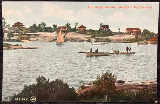 Minnicoganashene, Georgian Bay, Canada - Printed in Great Britain - Vintage International Postcard