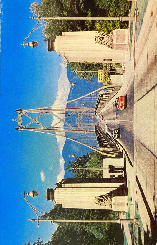 Lions Gate Bridge - Vancouver, B.C., Canada - Made in Canada - Vintage British Columbia Bridge Postcard