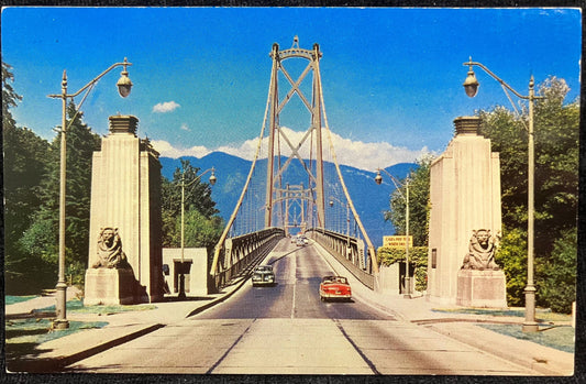 Lions Gate Bridge - Vancouver, B.C., Canada - Made in Canada - Vintage British Columbia Bridge Postcard