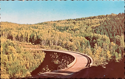 Kiskatinaw Bridge - B.C. Canada - Printed in Canada - Photo by Dorothea Calverley - Vintage Bridge Postcard