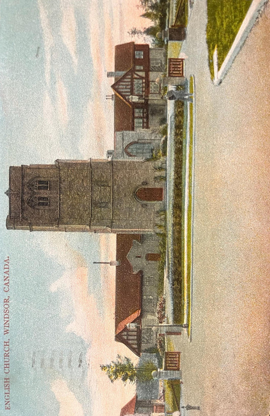 English Church - Windsor. Onterio, Canada - Printed in Canada - 1909 Postcard