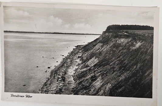 RPPC - 1951 - Bay of Lubeck - Germany Cliffside Baltic Sea - Brodtener Ufer - Holstein and Mecktenburg Postcard - Northern German Coastline - Vintage German Postcard