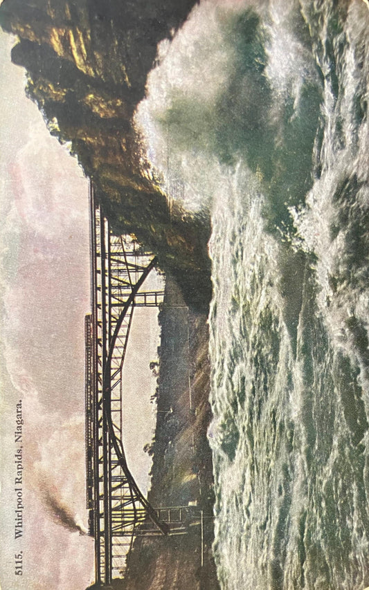 Whirlpool Rapids - Niagara - Grand Trunk Single Arch Bridge near Niagara - International Postcard
