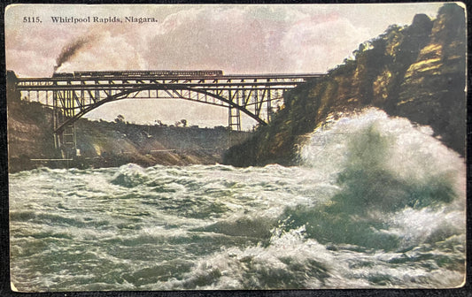 Whirlpool Rapids - Niagara - Grand Trunk Single Arch Bridge near Niagara - International Postcard