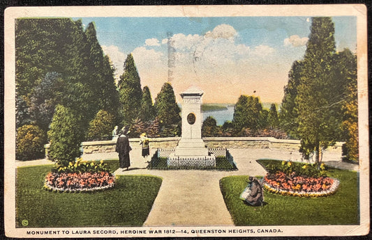 Monument to Laura Secord - Heroine War 1812-14 - Queenston Heights, Canada - Vintage Postcard