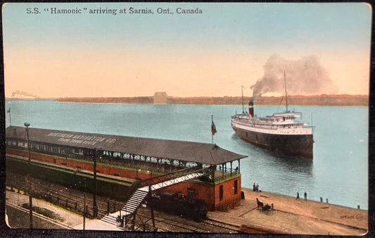 S. S."Harmonic" - Sarnia, Ontario, Canada -Printed in Great Britain - 1910 Postcard