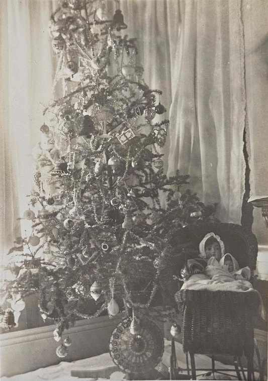 RPPC - 1914 Christmas Elaborate Christmas Tree with Decoration - Children's Toys Under the Big Holiday Tree - Well to do Family Celebration