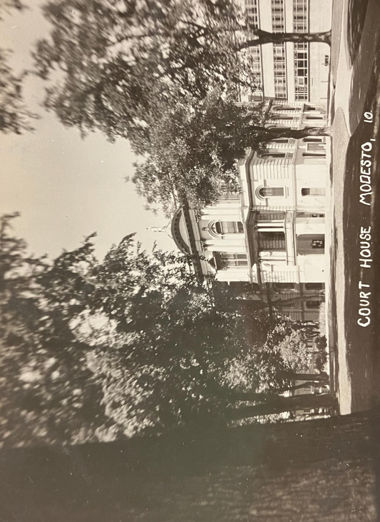 RPPC - Court House - Modesto, California - 1930s New Court Building