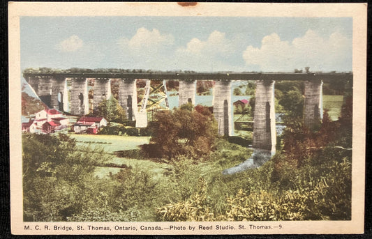 M. C. R. Bridge - St. Thomas, Ontario, Canada. - Photo by Reed Studio, St. Thomas - 1915 Bridge Postcard