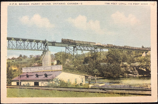 C. P. R. Bridge - Parry Sound. Ontario, Canada - International Postcard