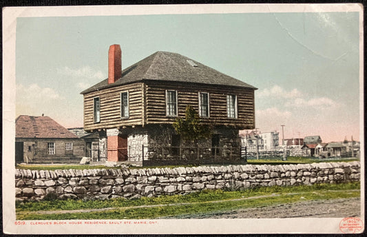 Clergue’s Block House Residence - Sault Ste. Marie, Ont. Canada. - Copyright. 1902 by Detroit Photographic Co. - Vintage Postcard