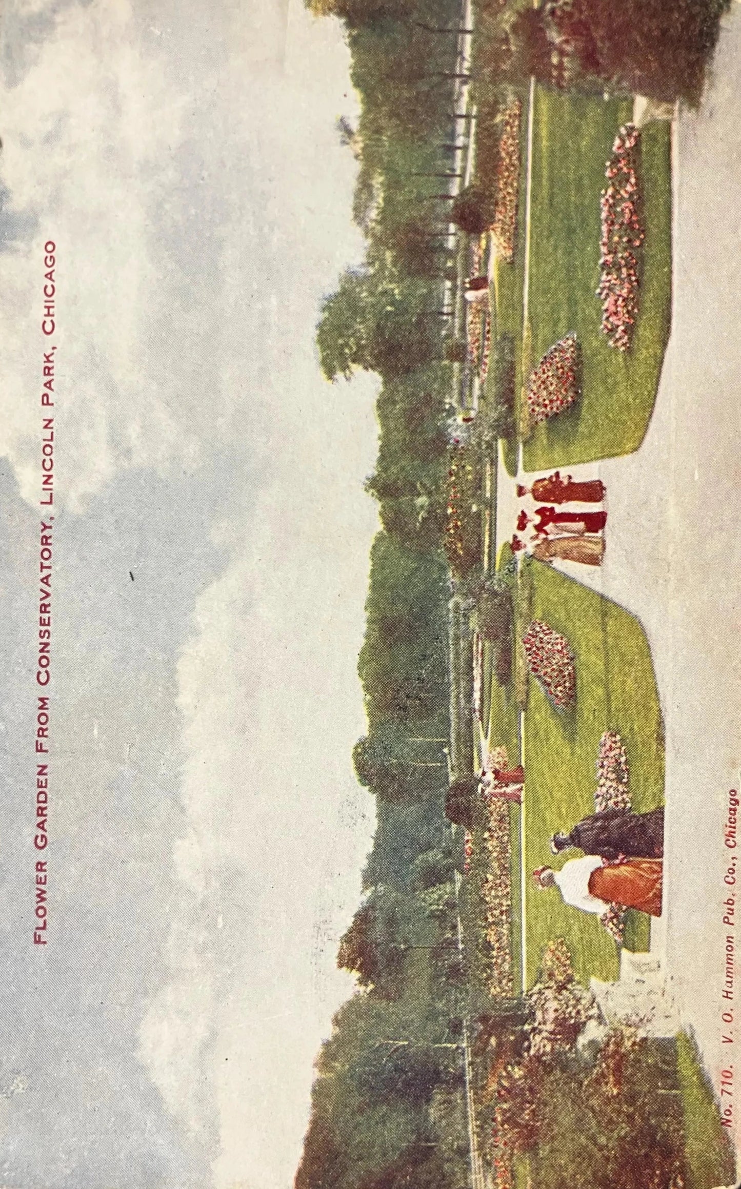 Flower Garden from Conservatory - Lincoln Park, Chicago - V. O. Hammon, Pub Co., Chicago -  1908 Postcard
