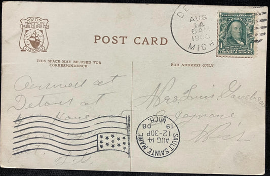 Front: Flower Garden from Conservatory, Lincoln Park, Chicago - V. O. Hammon, Pub Co., Back: Address