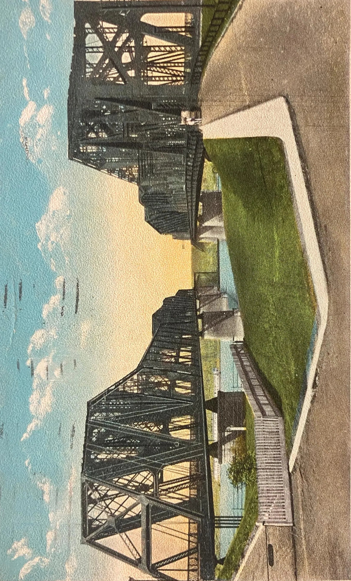 Memphis and Harrihan Bridges, Spanning the Mississippi River, Memphis, Tennessee - Vintage Bridge Postcard