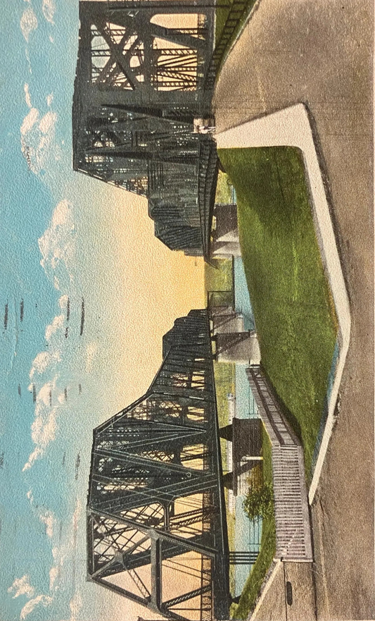 Memphis and Harrihan Bridges, Spanning the Mississippi River, Memphis, Tennessee - Vintage Bridge Postcard