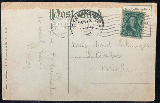 Union High School, Grand Rapids, Michigan - Made in Germany - Vintage High School Postcard