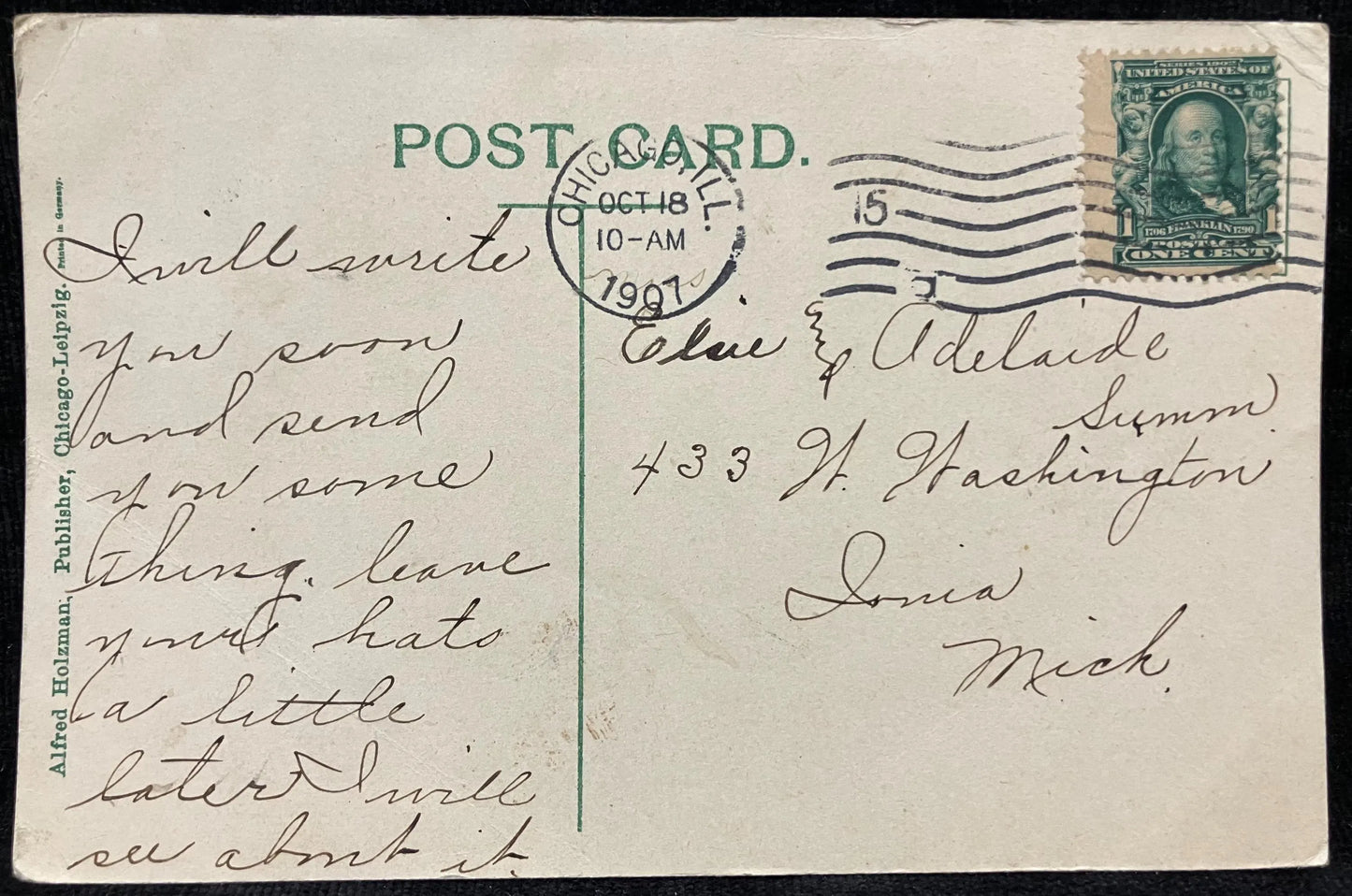 State and Madison Sts. Chicago, Illinois - Printed in Germany - Vintage Postcard