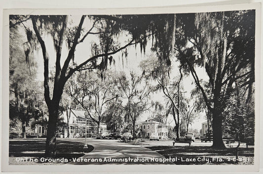RPPC - Lake City Florida "On The Grounds Veterans Administration Hospital" Photograph by M. Cline, Chattanooga Tenn -realphotopostcard 1930s