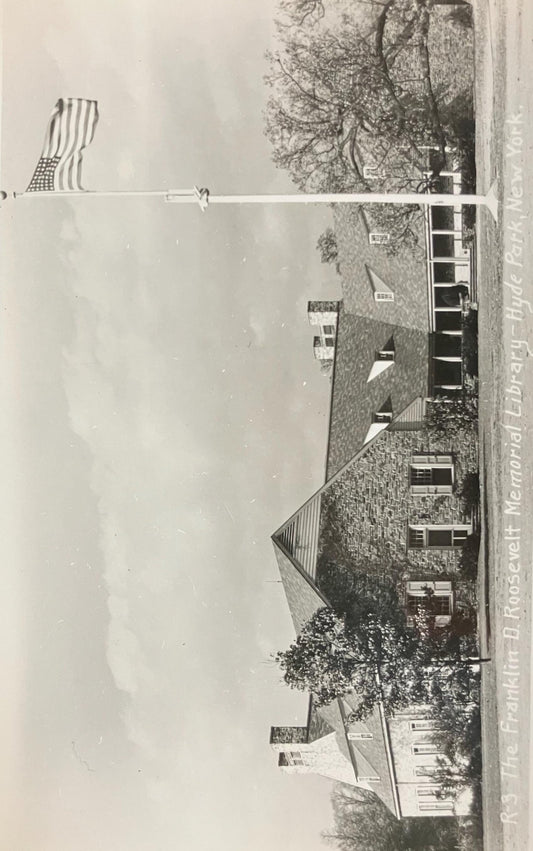RPPC - The Franklin D. Roosevelt Memorial Library - Hyde Park, New York - America's First Presidential Library - Dedicated June 30, 1941 - Pre 1906 Vintage Postcard
