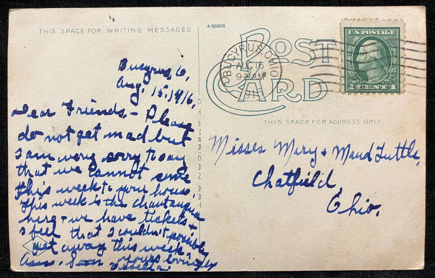 Elks' Home, Buyers Lodge No. 156, Buycrus, Ohio - Vintage Postcard