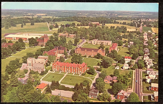 Aerial View of Campus - Grove City College - Grove City, PA - Photo: Richard C Miller - Vintage College Postcard