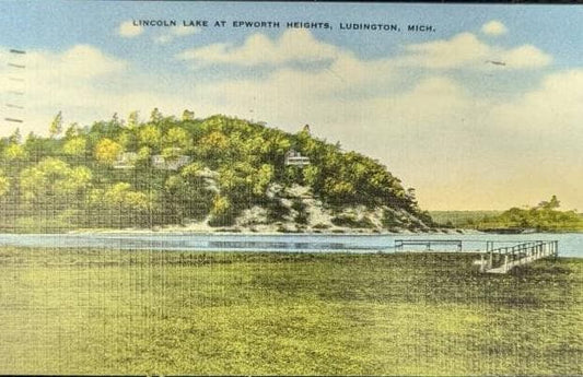 Lincoln Lake at Epworth Heights, Ludington, Michigan - Vintage Postcard