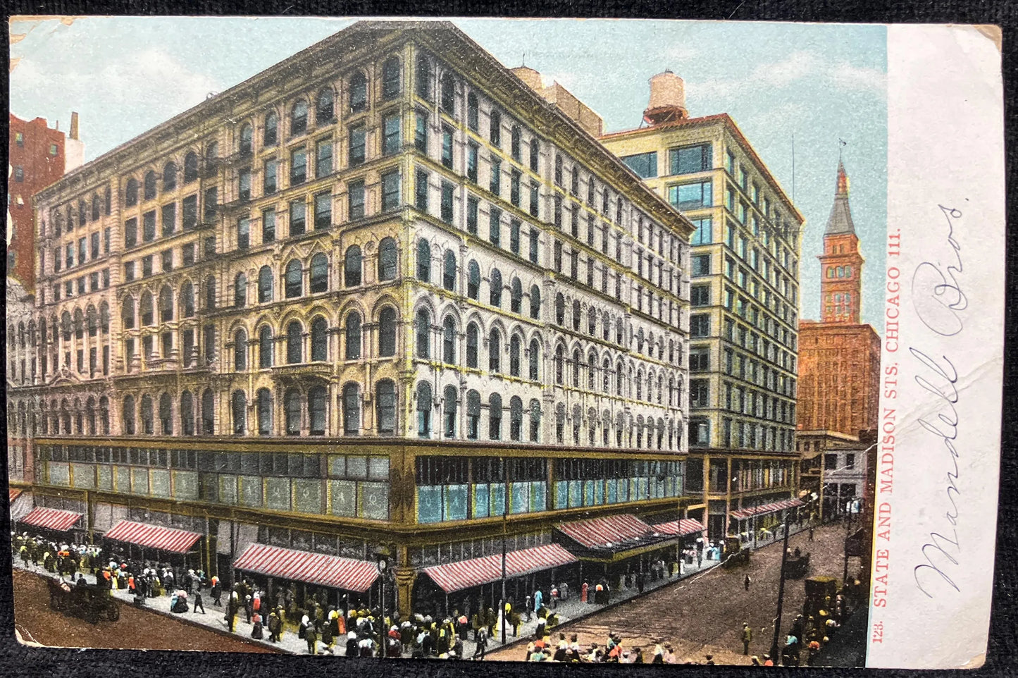 State and Madison Sts. Chicago, Illinois - Printed in Germany - Vintage Postcard