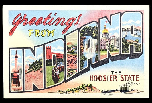 Greetings from Indiana, The Hoosier State - Digital Print Download