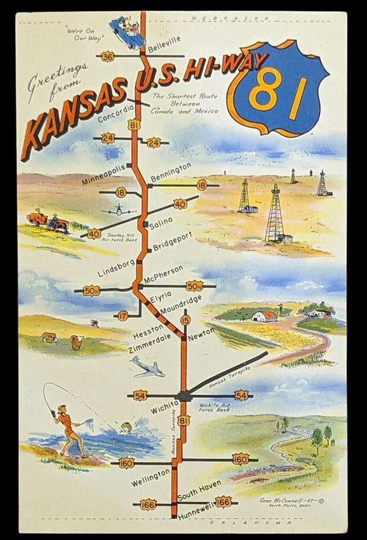 Greetings from Kansas U.S. Hi-way - Digital Print Download