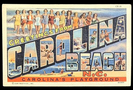 Greetings from Carolina Beach, North Carolina - Digital Print Download