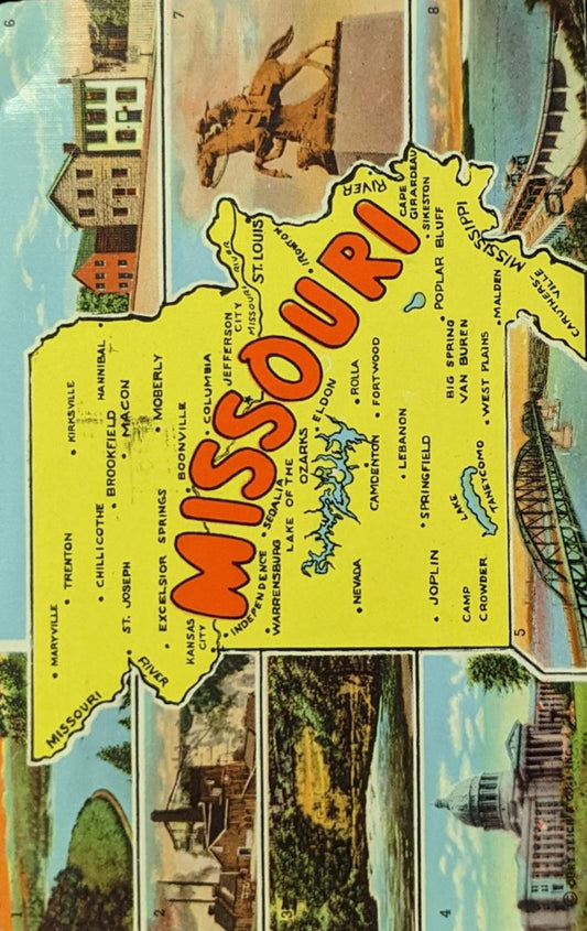 Missouri Vintage Style Postcard Digital Art Print Download
