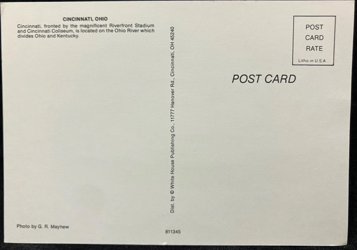 Cincinnati, Ohio - Photo: G. R. Mayhew - Vintage Postcard
