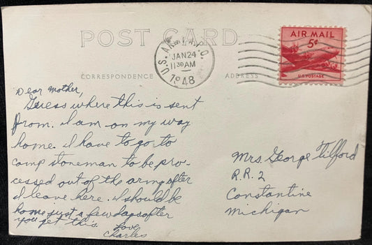 RPPC - Surf Hawaiian Islands - WWII Veteran - Vintage Postcard