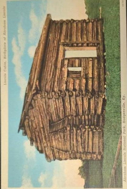 Lincoln Cabin  at Abraham Lincoln National Park - Vintage Postcard